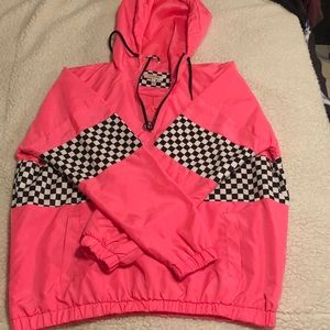 ORANGE KISS CHECKERED WINDBREAKER
